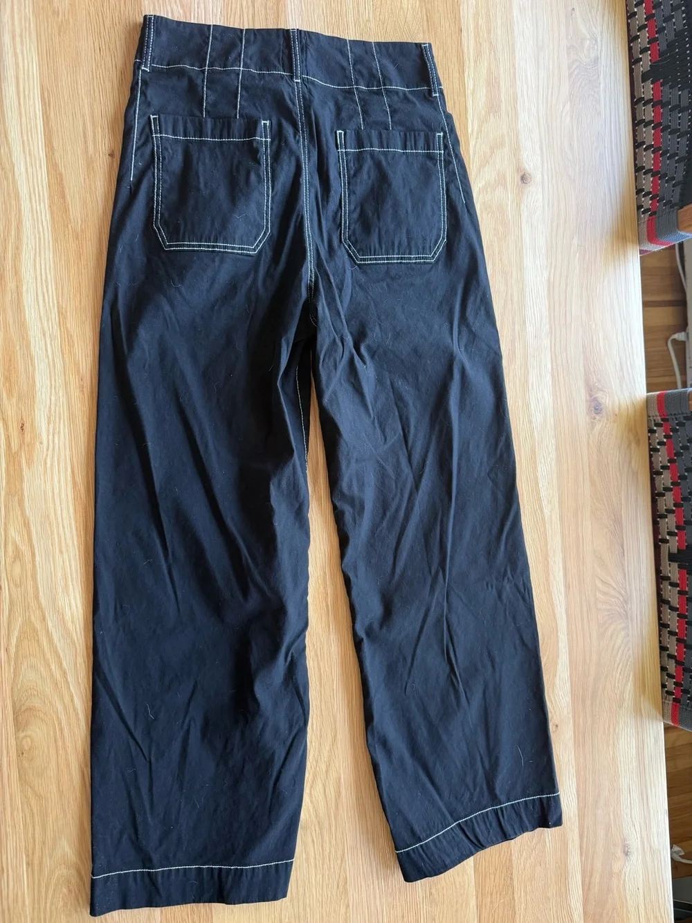 Maeve Black Colette Pants with white Contrast Stitching Sz 27 tall - Picture 3 of 6
